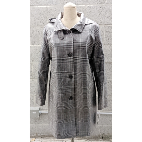 Lauren Ralph Lauren Laminated Plaid Raincoat Small - Picture 1 of 9